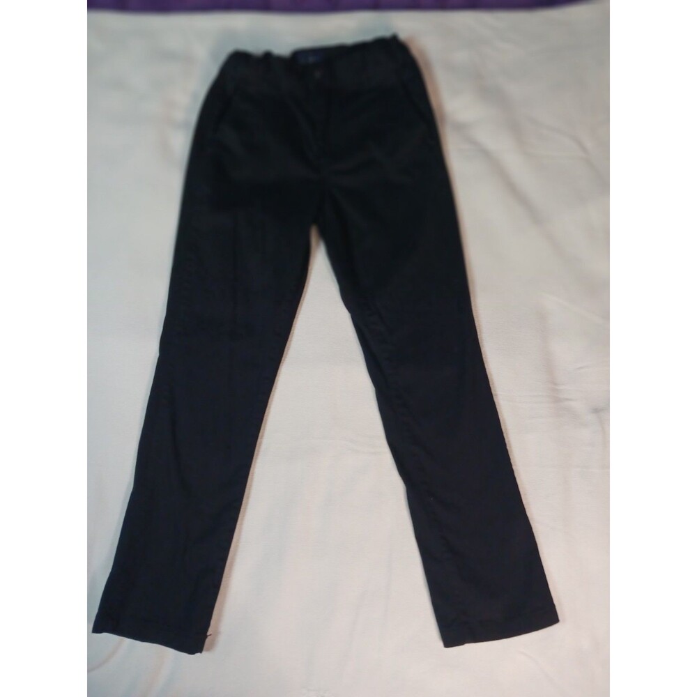 Childrens Place Boys Black Slim Chino Pants Size 8 Adjustable Waist